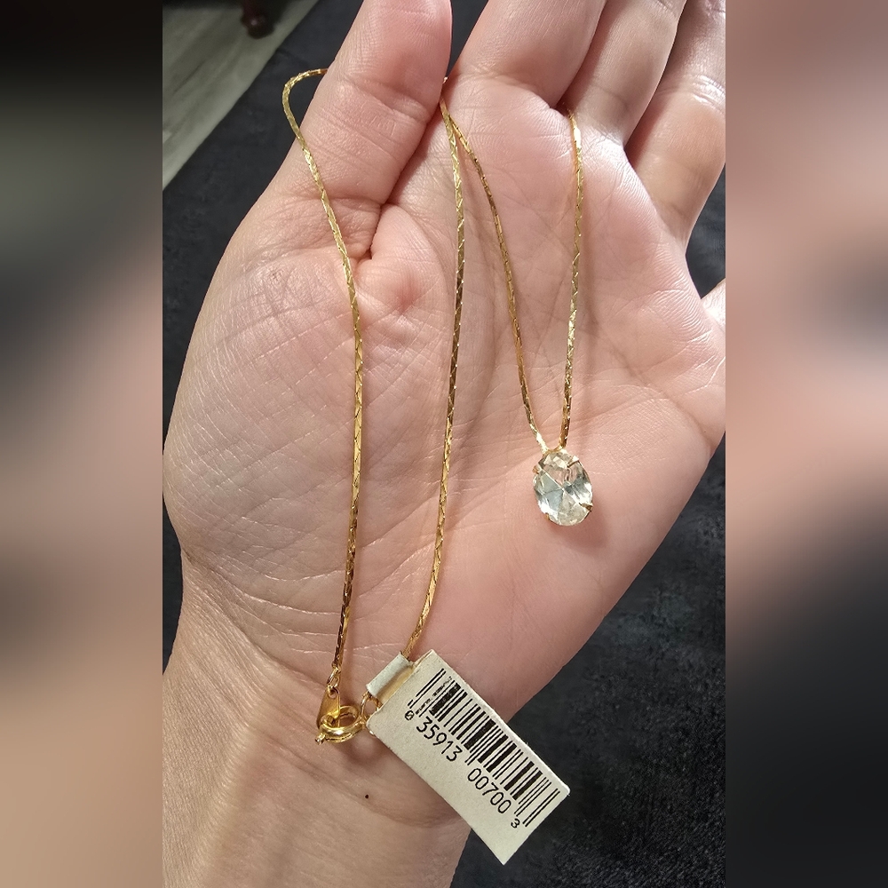 Fashion Jewelry Gold Necklace with Crystal Pendant